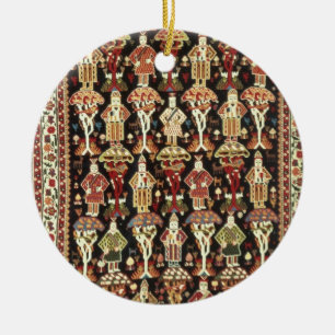 Persian carpet, 19th-20th century ceramic tree decoration