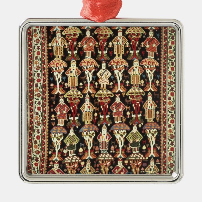 Persian carpet, 19th-20th century metal tree decoration (Front)