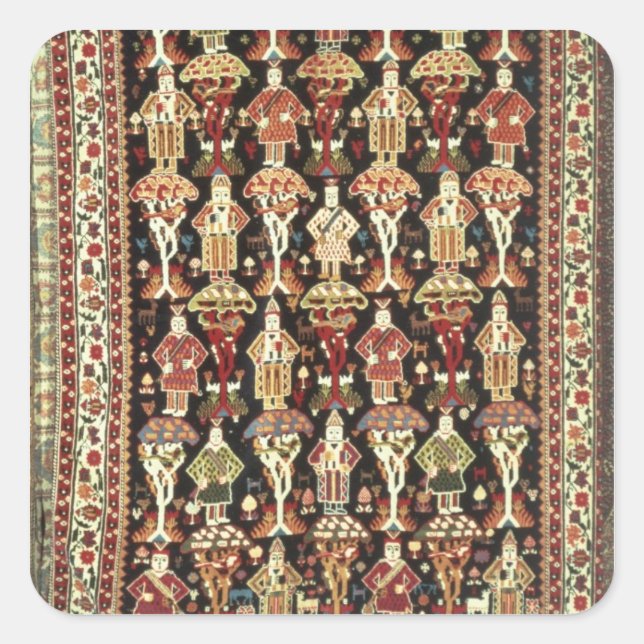 Persian carpet, 19th-20th century square sticker (Front)