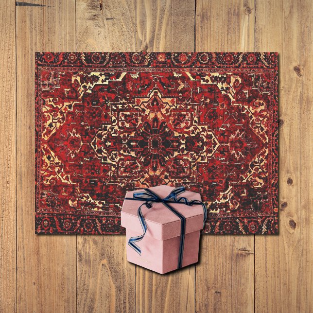 Persian  carpet design in  dark red  tissue paper (Creator Uploaded)