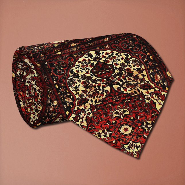 Persian carpet look - dark red and cream -boho  tie (Creator Uploaded)