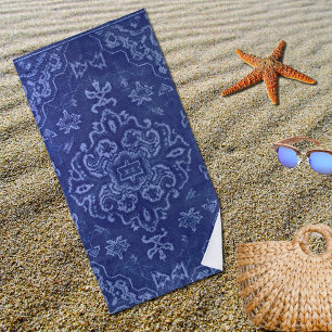 Persian carpet look in blue beach towel