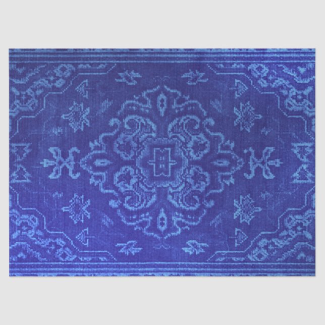 Persian carpet   look  in blue tissue paper (Front)