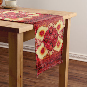 Persian carpet look in copper colour medium table runner