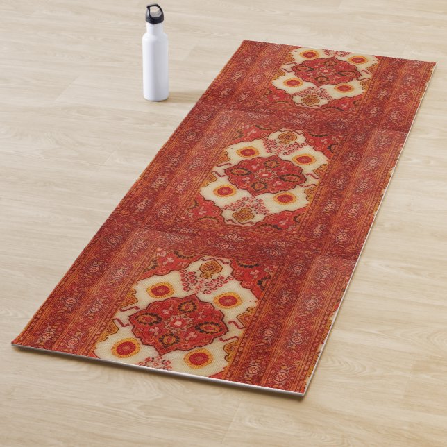 Persian carpet look in copper colour yoga mat (In Situ)
