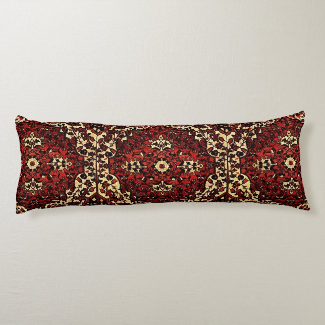 Persian carpet look in dark red and cream body cushion (Back)