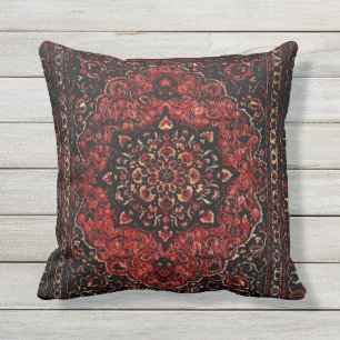 Persian carpet look in rose tinted field cushion