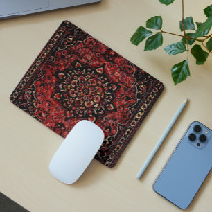 Persian carpet look in rose tinted field mouse mat