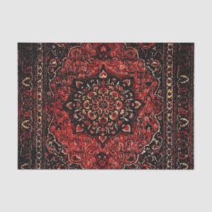 Persian carpet look in rose tinted field tissue paper