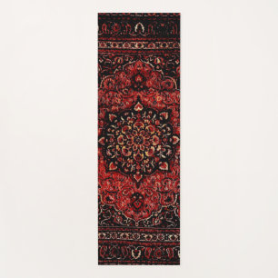Persian carpet look in rose tinted field yoga mat