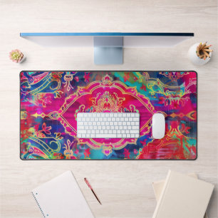 Persian Carpet Neon Colours Desk Mat