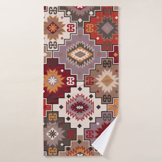 Persian carpet original design, tribal texture. Ea Bath Towel (Bath Towel)