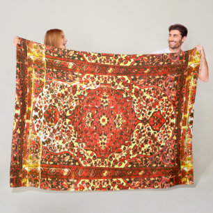 Persian carpet pattern - grunge look fleece blanket