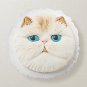 Persian Cat 3D Inspired Round Cushion