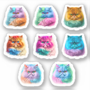 Persian cat - 8 stickers pack - colorful
