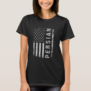 Persian Cat American Flag T-Shirt