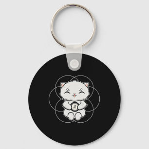 Persian Cat Anime Kitten Dyslexia Awareness Key Ring