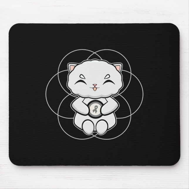Persian Cat Anime Kitten Dyslexia Awareness  Mouse Mat (Front)