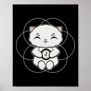 Persian Cat Anime Kitten Dyslexia Awareness  Poster