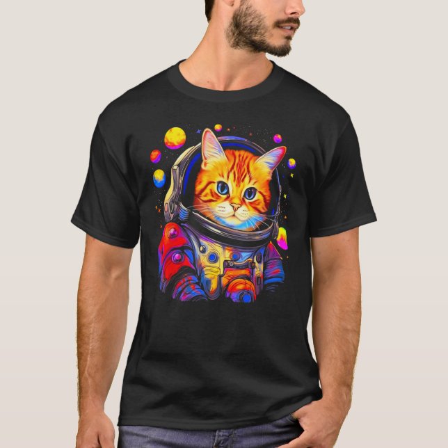 Persian Cat Astronaut T-Shirt (Front)