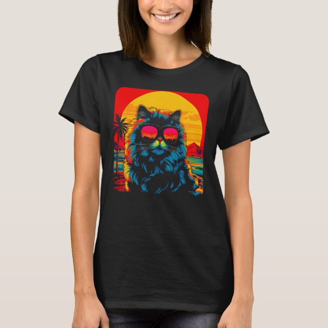 Persian Cat Beach T-Shirt (Front)