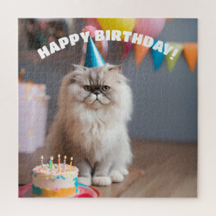 Persian Cat Birthday Party Jigsaw Puzzle