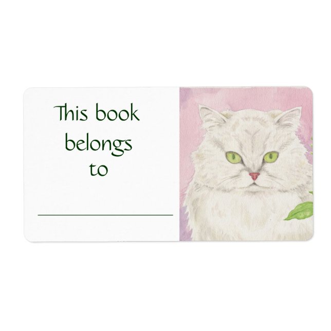 Persian Cat book label (Front)