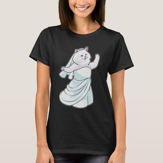 Persian cat Bride Dress Wedding T-Shirt (Front)