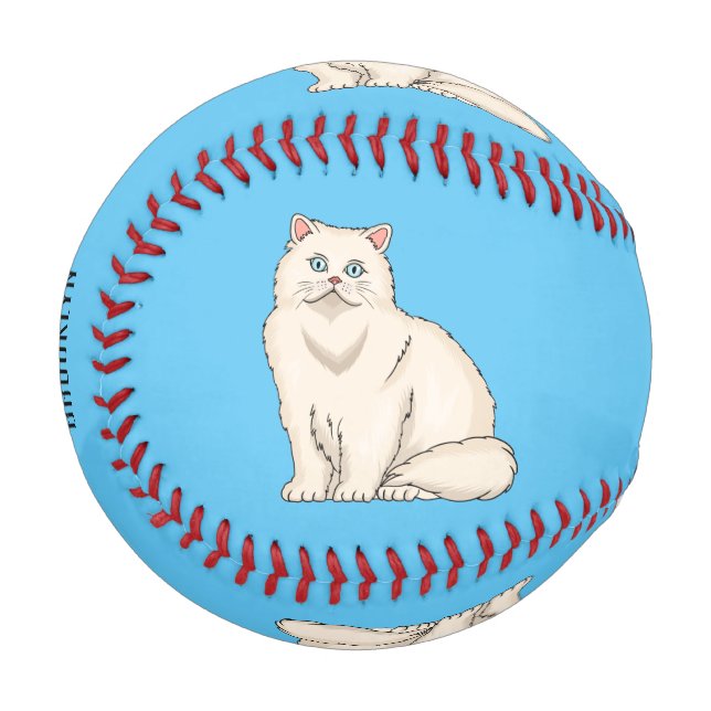 Persian cat cartoon illustration  baseball (Front Left)