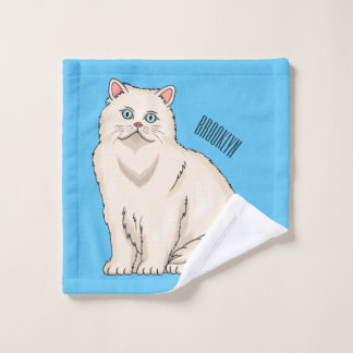Persian cat cartoon illustration bath towel set