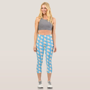 Persian cat cartoon illustration  capri leggings