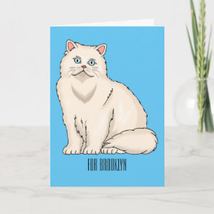 Persian cat cartoon illustration  card