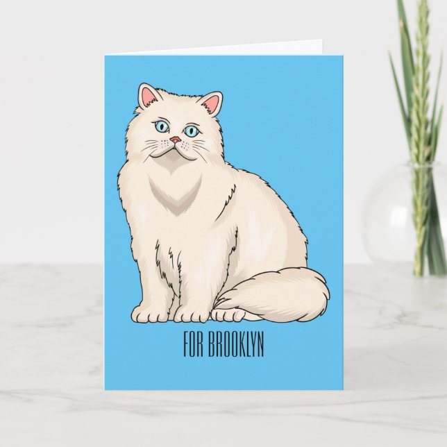 Persian cat cartoon illustration  card (Front)