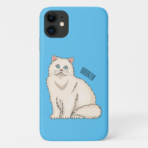 Persian cat cartoon illustration  iPhone 11 case