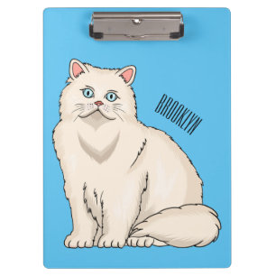 Persian cat cartoon illustration  clipboard