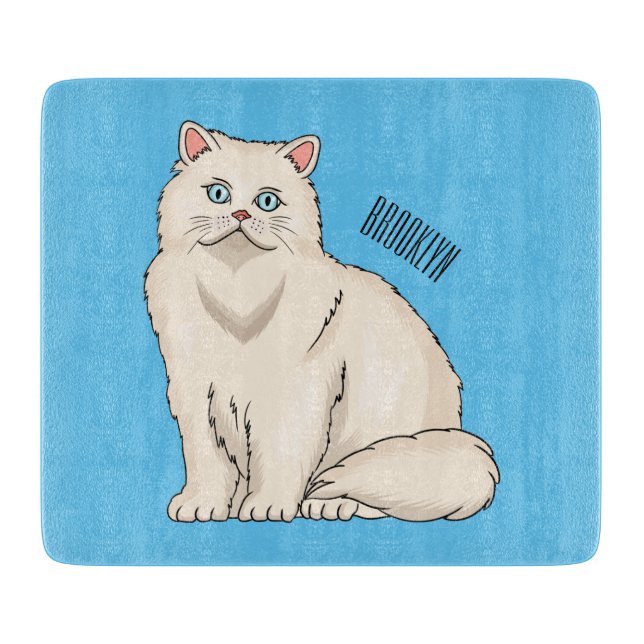 Persian cat cartoon illustration  cutting board (Front)