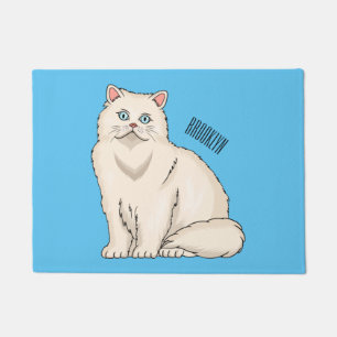 Persian cat cartoon illustration doormat