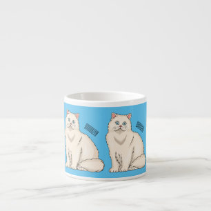 Persian cat cartoon illustration espresso cup