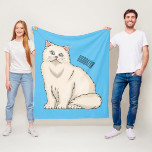 Persian cat cartoon illustration  fleece blanket