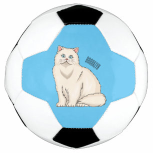 Persian cat cartoon illustration  football