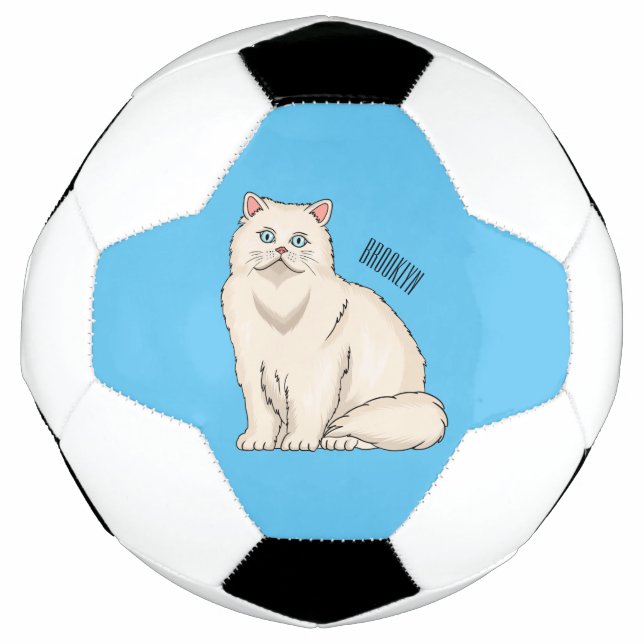Persian cat cartoon illustration football (Front)