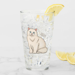 Persian cat cartoon illustration  glass