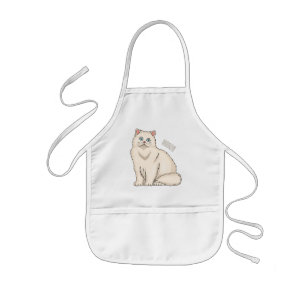Persian cat cartoon illustration  kids apron