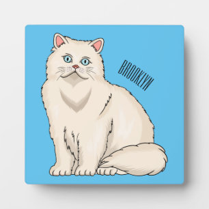 Persian cat cartoon illustration plaque