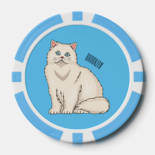 Persian cat cartoon illustration poker chips
