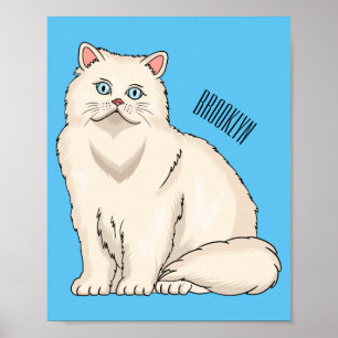 Persian cat cartoon illustration  poster