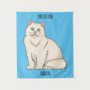 Persian cat cartoon illustration  tapestry