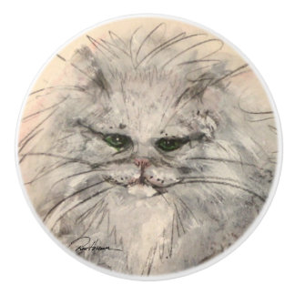 Persian Cat Ceramic Knob