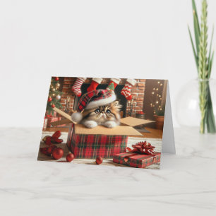 Persian Cat Christmas Greeting Thank You Card