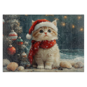Persian Cat  Christmas Vintage Beach  Cutting Board